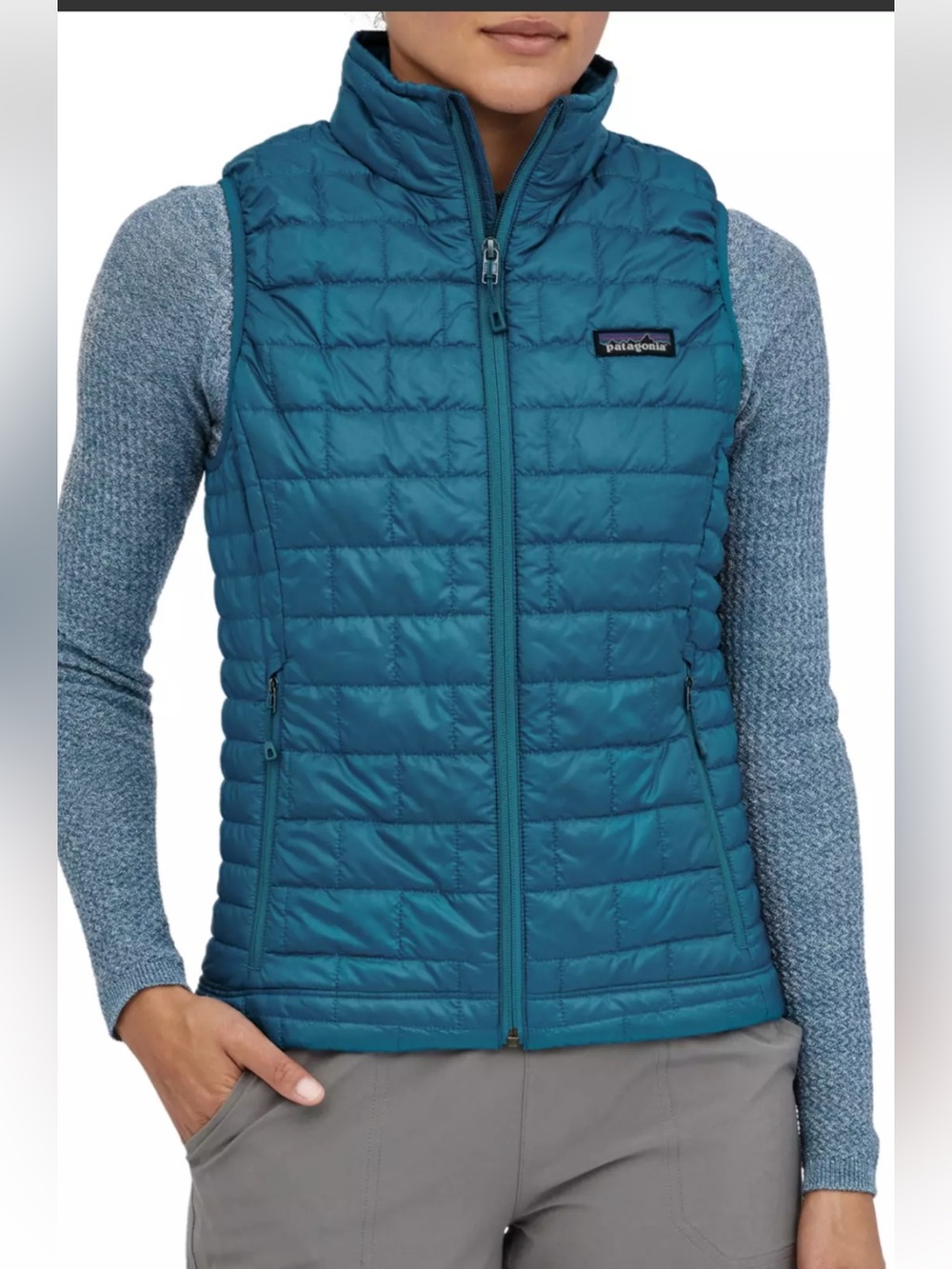 Patagonia Nano Teal Blue Quilted Packable Women's Vest
